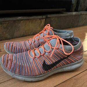 Nike Flyknit Shoes in Orange and Gray